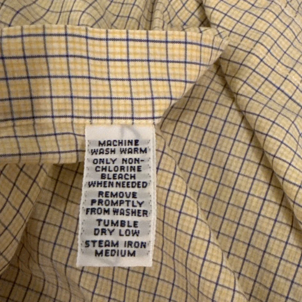 Polo Ralph Lauren Shirt Men's Blake‎ Large Yellow Plaid 100% Cotton Preppy